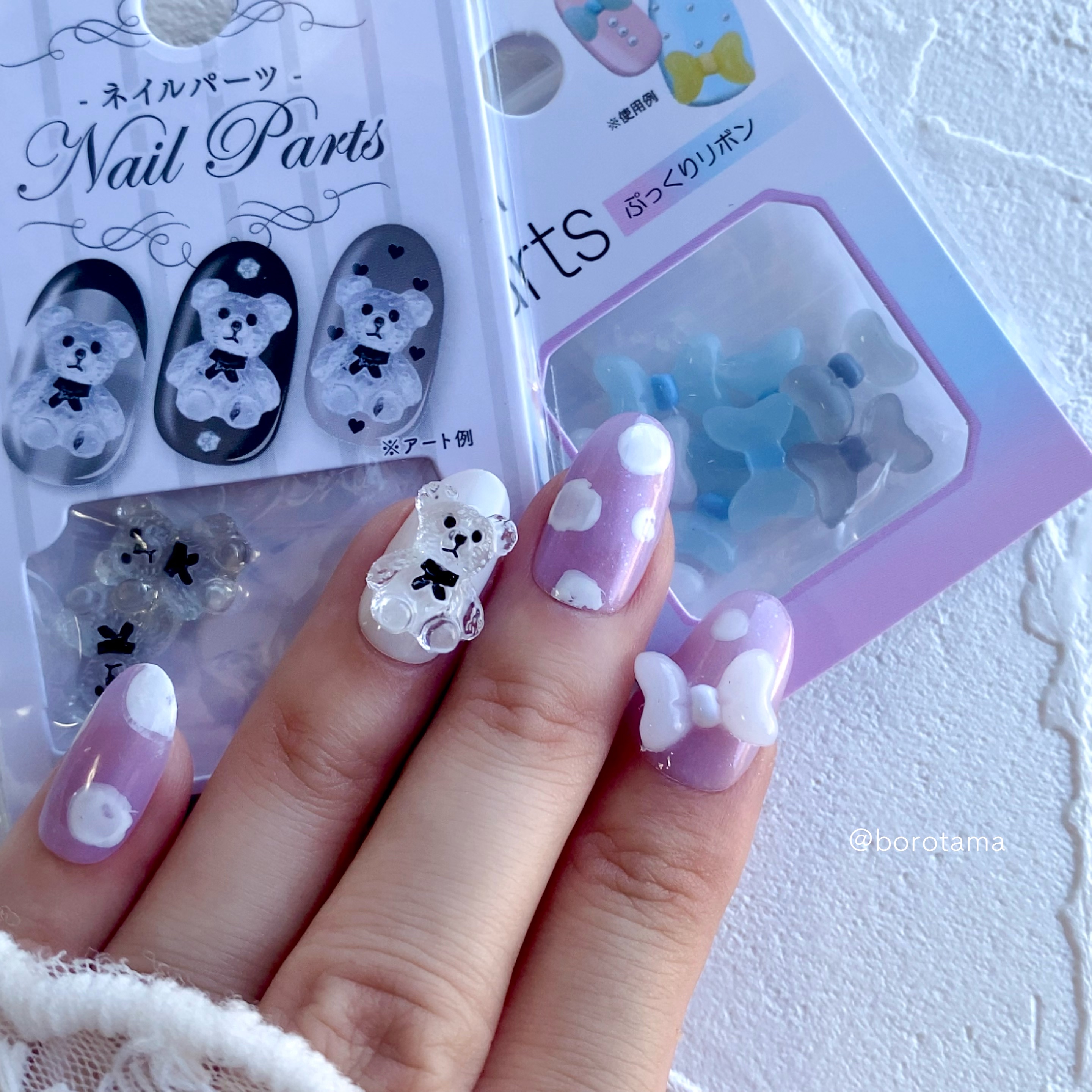 リボンネイルのネイルデザイン | カラフルネイルズ｜キャンメイク