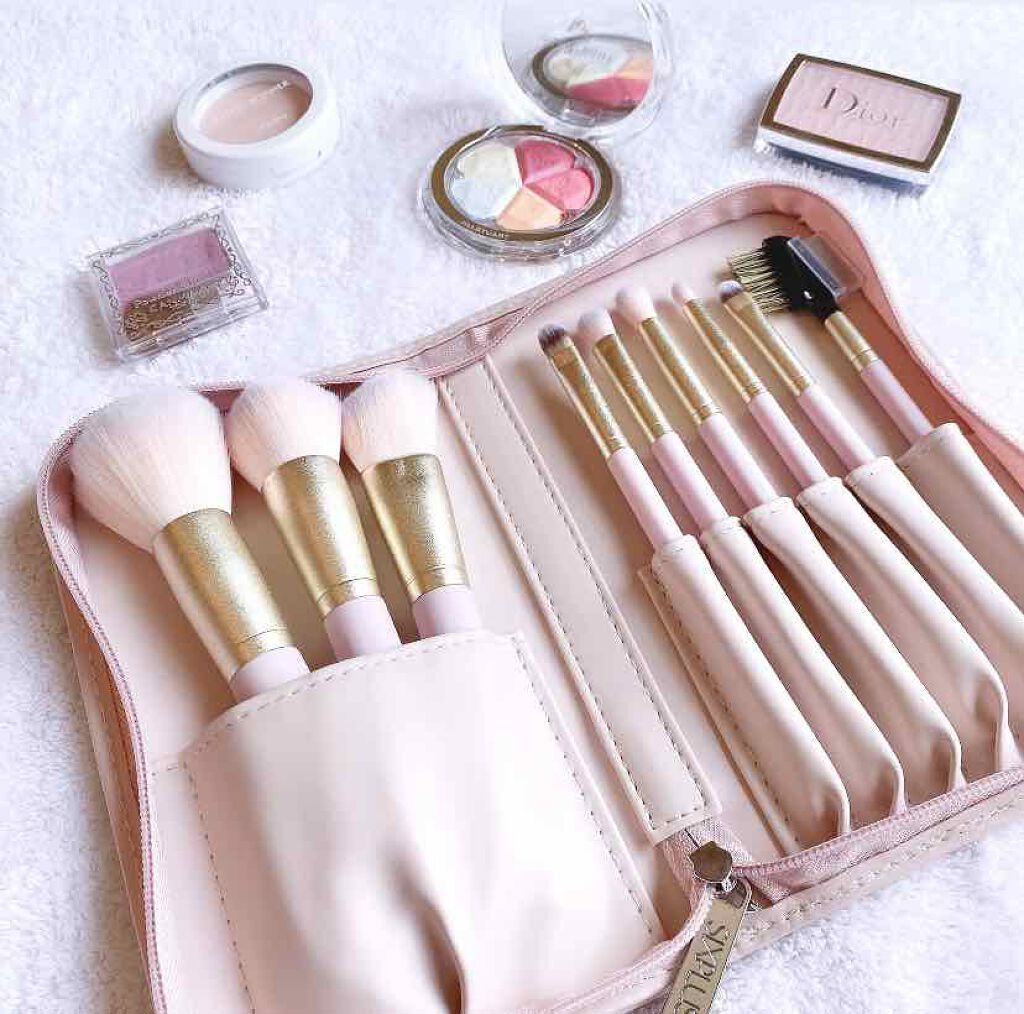 貴族のゴールド メイクブラシ11本セット 化粧ポーチ付き/SIXPLUS/メイクブラシを使ったクチコミ（1枚目）