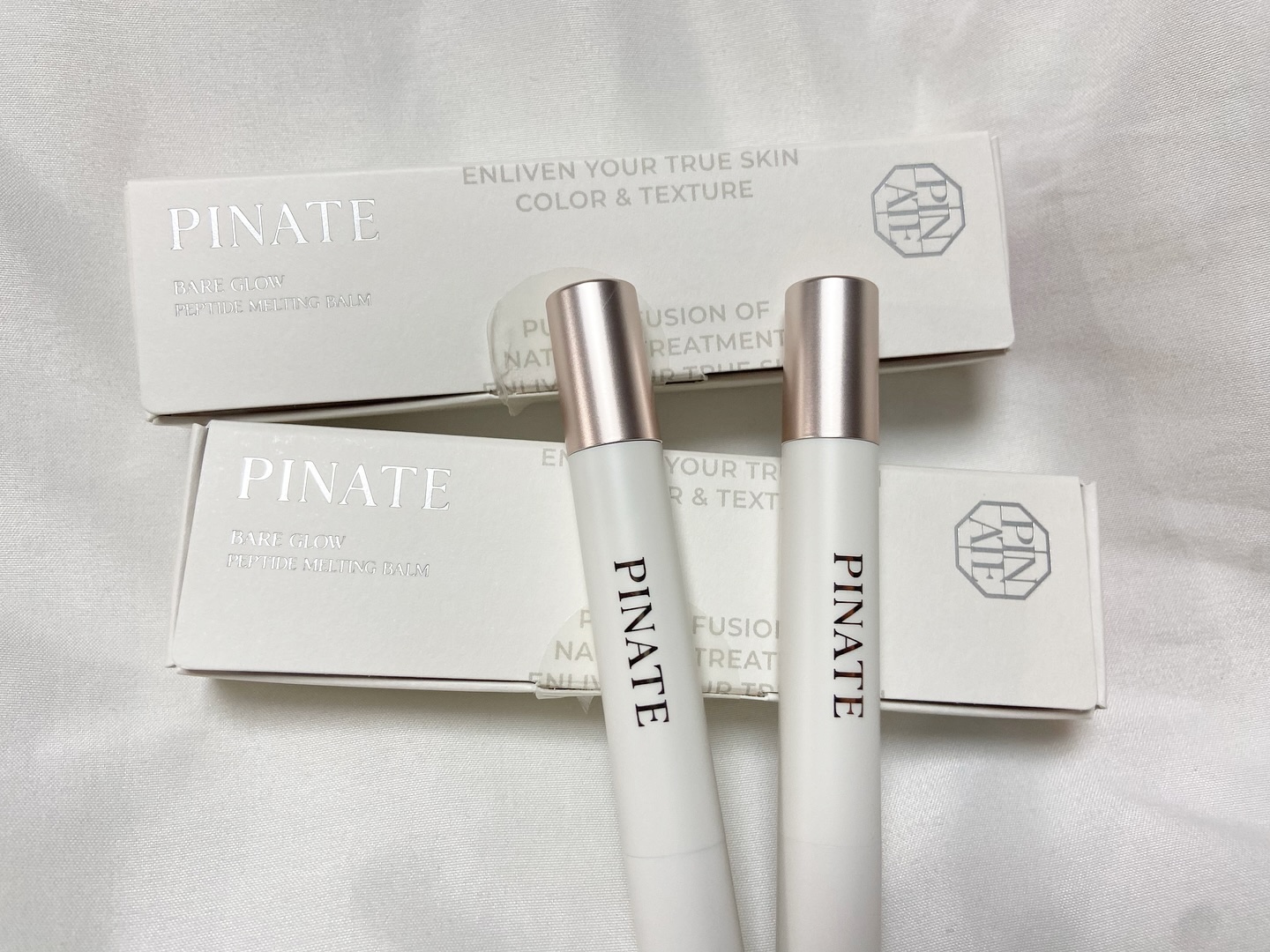 ベアグローペプチドメルティングバーム/PINATE/リップグロスを使ったクチコミ（2枚目）