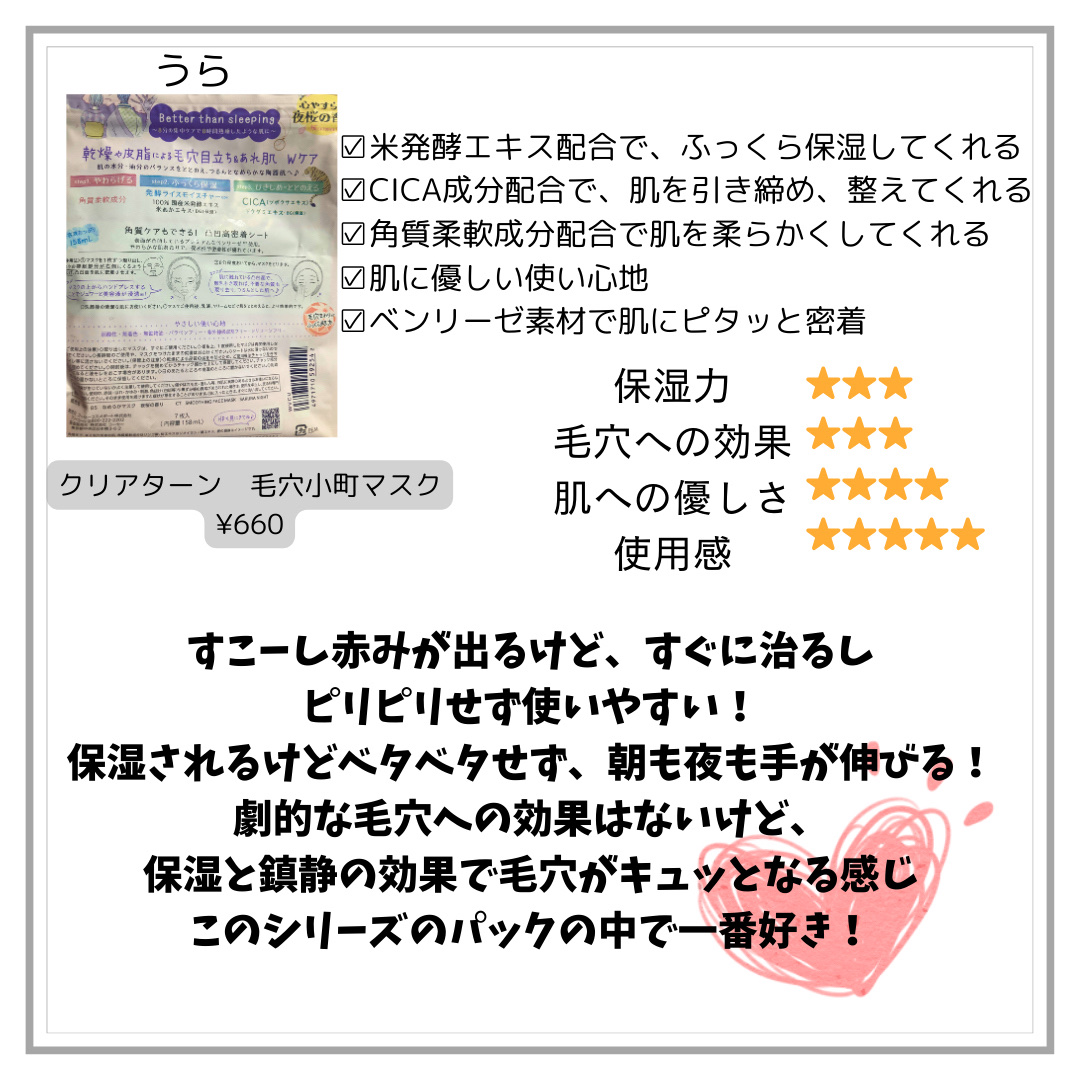毛穴小町マスク		/クリアターン/シートマスク・パックを使ったクチコミ（2枚目）
