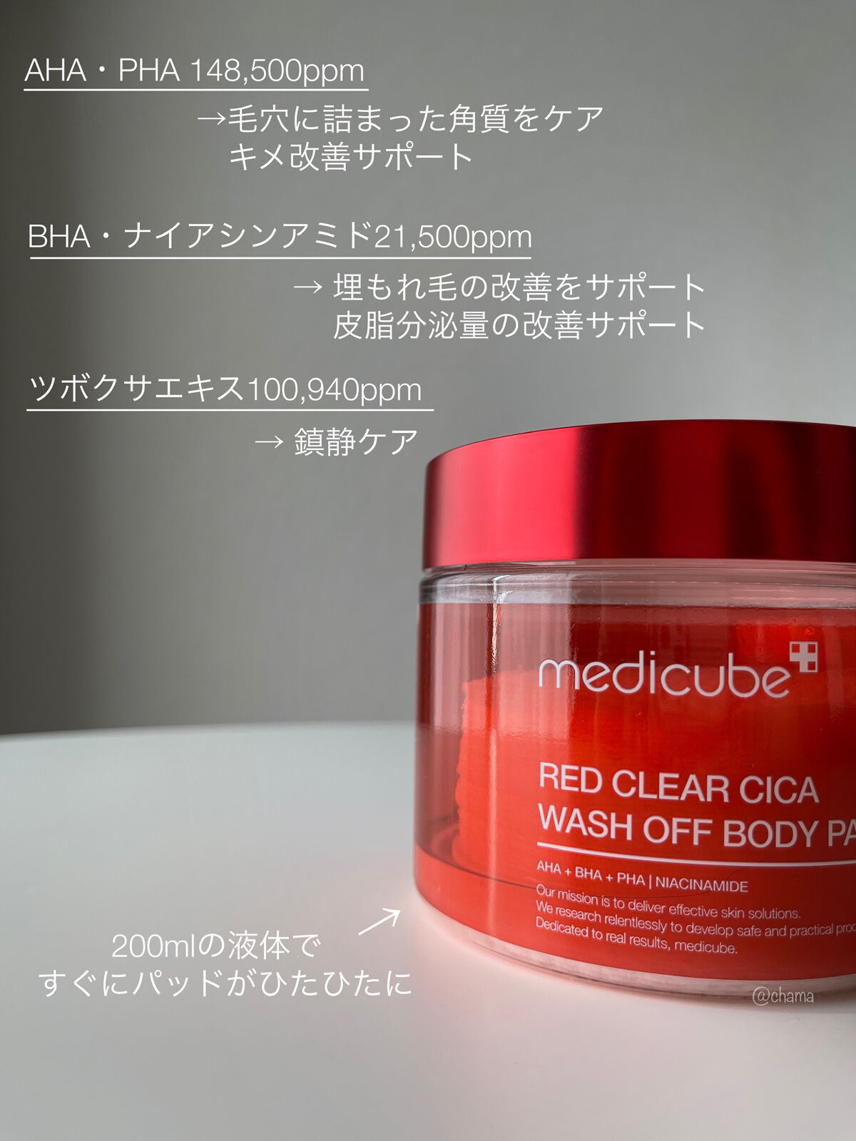 レッドシカ洗い流すボディパッド/MEDICUBE/ボディシートを使ったクチコミ（2枚目）