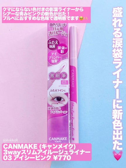3wayスリムアイルージュライナー/キャンメイク/リキッドアイライナーを使ったクチコミ(2枚目)