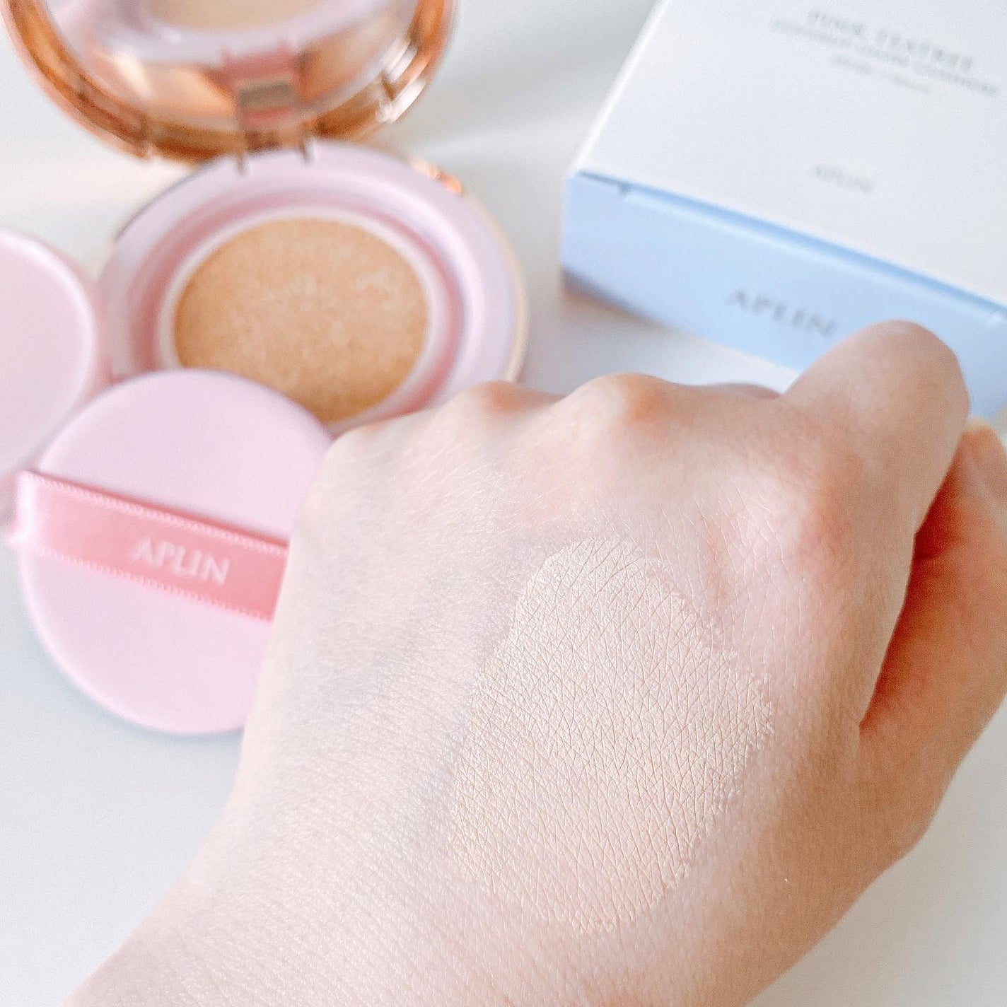 ピンクティーツリーカバーアップグロウクッション/APLIN/クッションファンデーションを使ったクチコミ(4枚目)