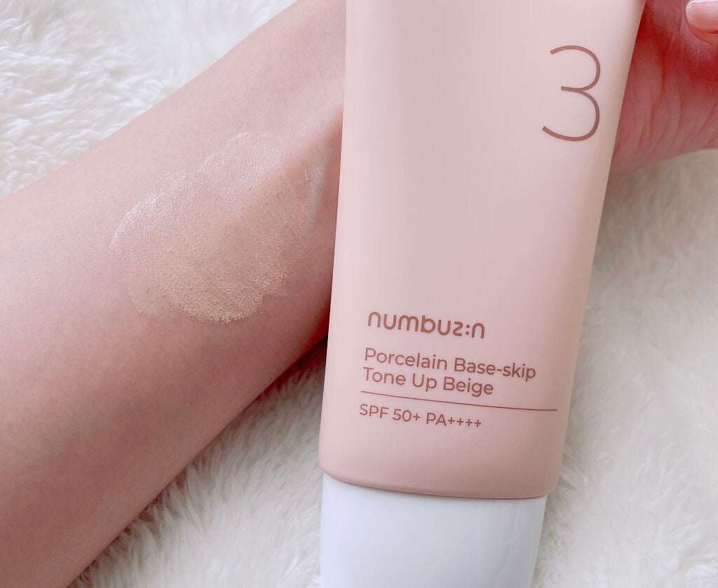 3番 ノーファンデ陶器肌トーンアップクリーム/numbuzin/化粧下地を使ったクチコミ(5枚目)