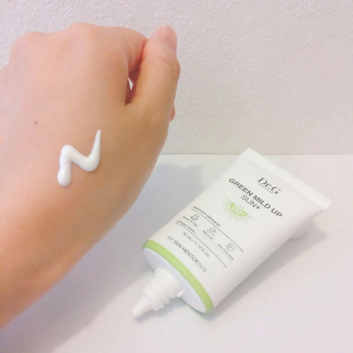 グリーンマイルドアップサンプラス/Dr.G/日焼け止めクリームを使ったクチコミ(2枚目)