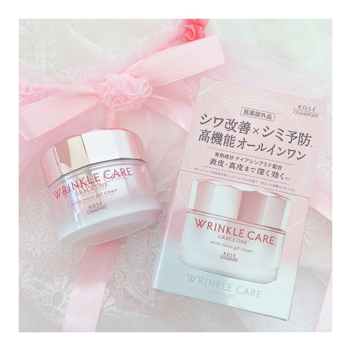 リンクルケア ホワイト モイストジェルクリーム/グレイスワン/オールインワン化粧品を使ったクチコミ(1枚目)