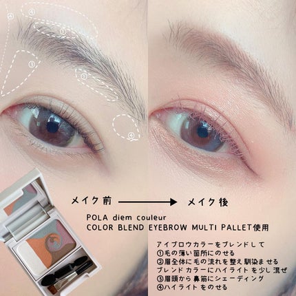 カラーブレンドアイブローマルチパレット/ディエム クルール/パウダーアイブロウを使ったクチコミ(3枚目)