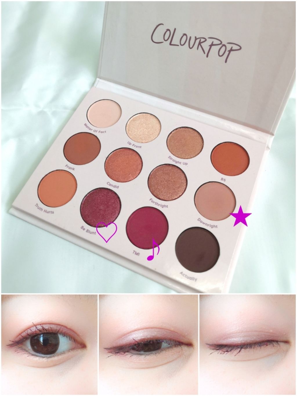 Give It To Me Straight/ColourPop/アイシャドウパレットを使ったクチコミ(2枚目)