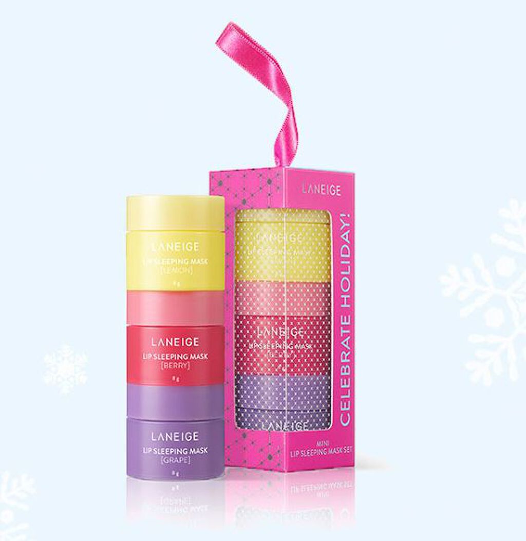 【2020ホリデーエディション】ミニ リップスリーピングマスク3種セット/LANEIGE/リップケアを使ったクチコミ（3枚目）