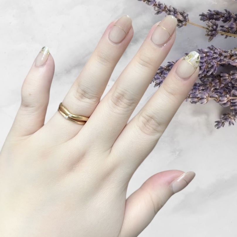 セミキュアジェルネイル（ハンド） ND-053-J N Cream Shell/ohora/ネイルシールを使ったクチコミ（2枚目）