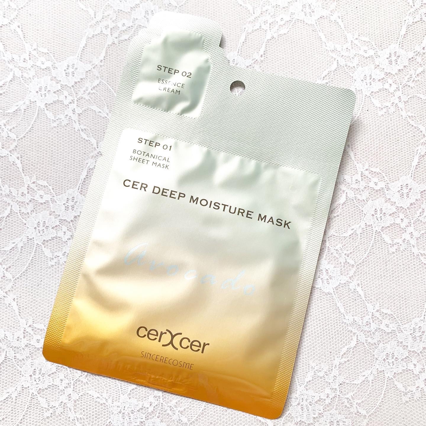 ディープモイスチャー マスク　(ケアクリーム付き)/cerXcer/シートマスク・パックを使ったクチコミ（2枚目）