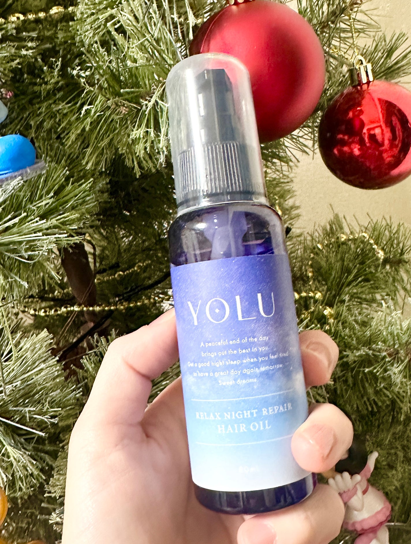 リラックスナイトリペアヘアオイル/YOLU/ヘアオイルを使ったクチコミ(1枚目)