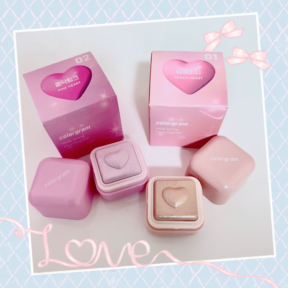 ミルクブリンハートライター/Colorgram/パウダーハイライトを使ったクチコミ（1枚目）
