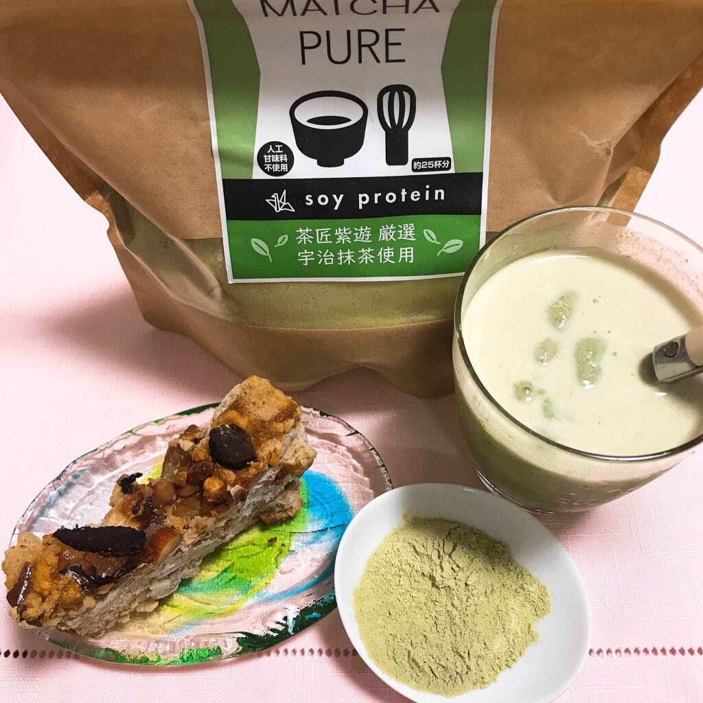 MATCHA PURE(プロテインパウダー)/ピュアパートナー/ソイプロテインを使ったクチコミ(1枚目)