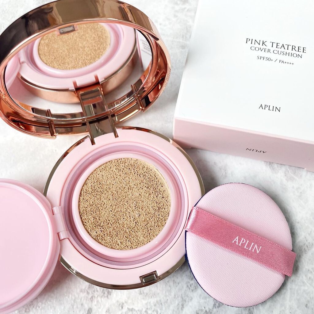 ピンクティーツリーカバークッション/APLIN/クッションファンデーションを使ったクチコミ(2枚目)