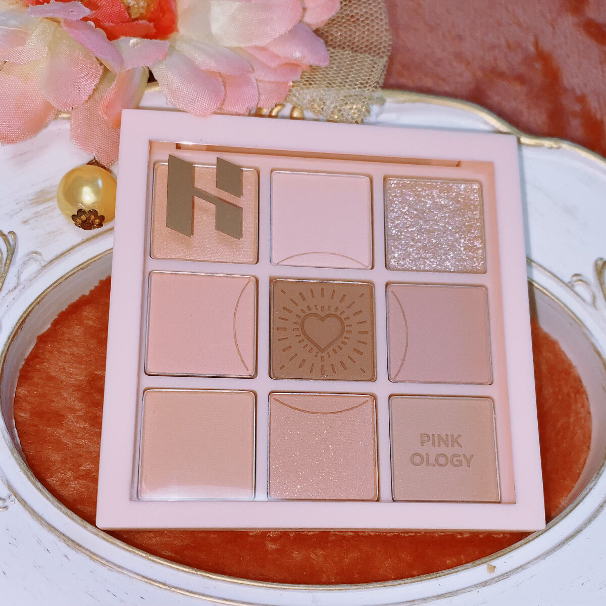 マイフェイブムードアイパレット 9カラー 03 ピンクオロジー(PINKOLOGY)/HOLIKA HOLIKA/アイシャドウパレットを使ったクチコミ（2枚目）