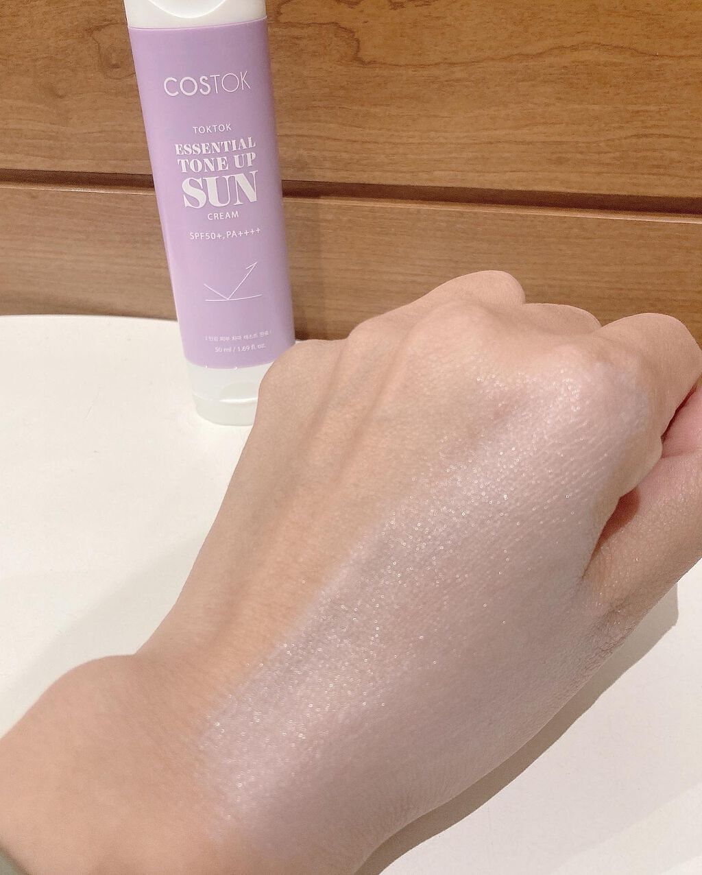 トーンアップUVカットクリーム/COSTOK/日焼け止め・UVケアを使ったクチコミ(3枚目)