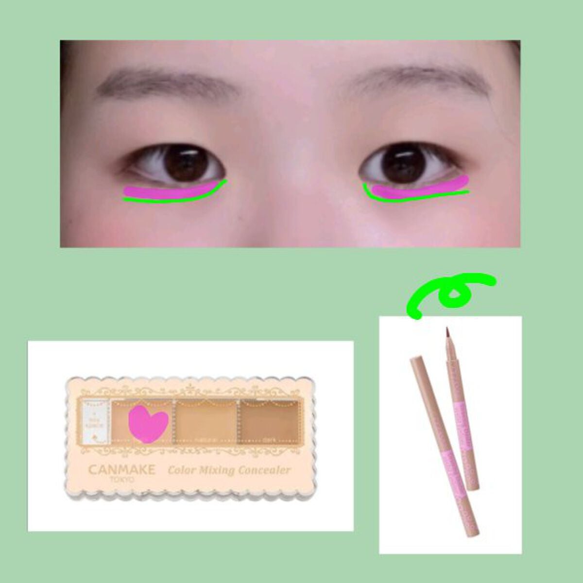 カラーミキシングコンシーラー/キャンメイク/パレットコンシーラーを使ったクチコミ(3枚目)