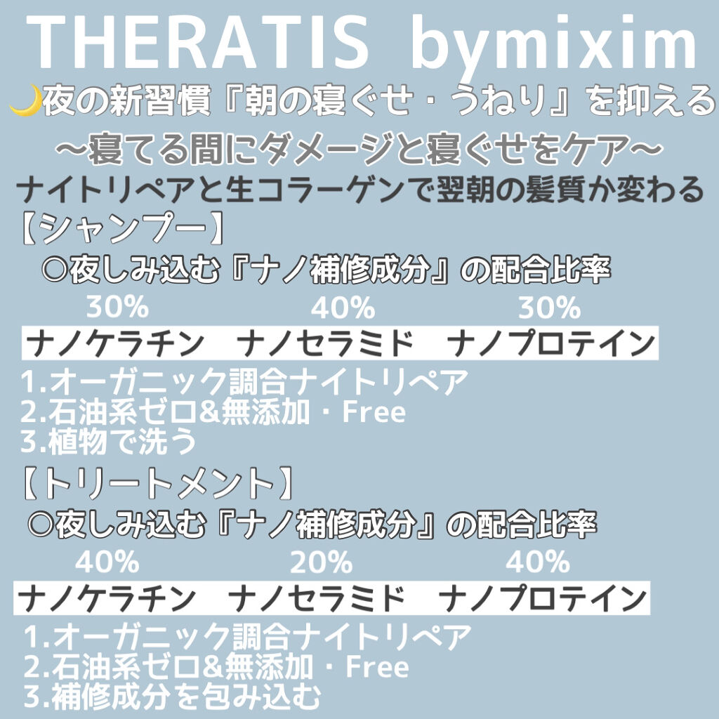 ナイトリペア シャンプー/ヘアトリートメント/THERATIS/シャンプー・コンディショナーを使ったクチコミ（2枚目）