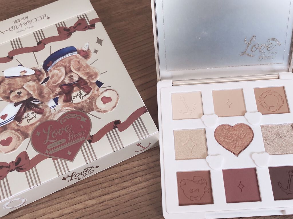 Love Bear 9色 アイシャドウパレット ヘーゼルナッツココア/FlowerKnows/アイシャドウパレットを使ったクチコミ（1枚目）