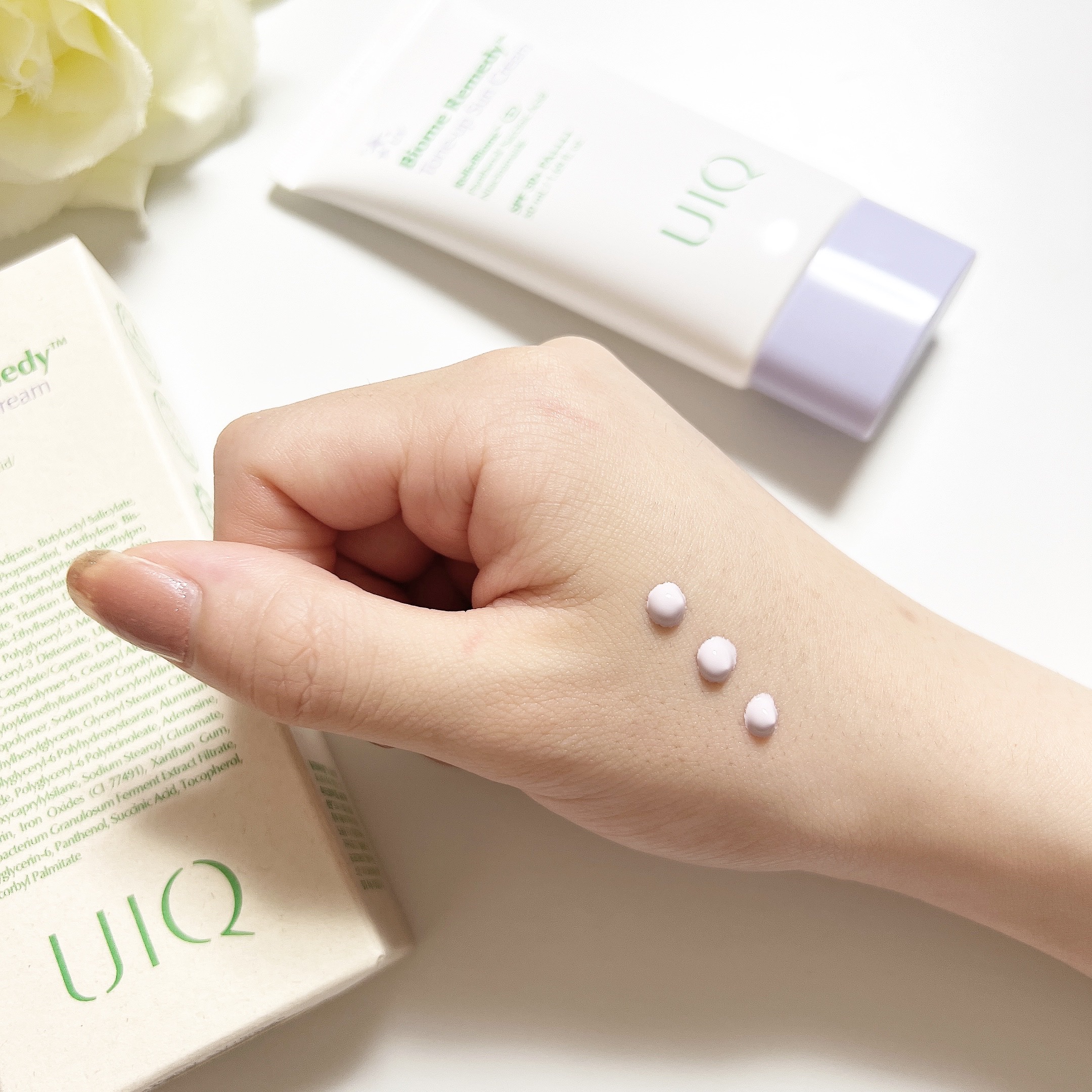 バイオームレメディパープルトーンアップUVクリーム/UIQ/日焼け止めクリームを使ったクチコミ（2枚目）