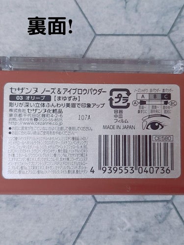 ノーズ＆アイブロウパウダー/CEZANNE/パウダーアイブロウを使ったクチコミ（4枚目）