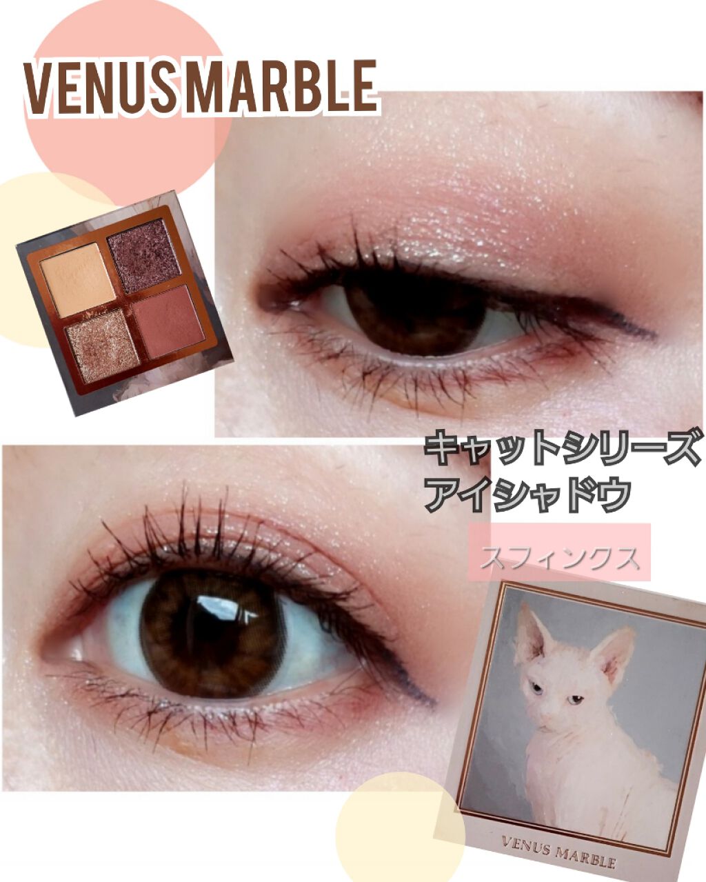 Venus Marble アイシャドウキャットシリーズ/Venus Marble/アイシャドウパレットを使ったクチコミ（2枚目）