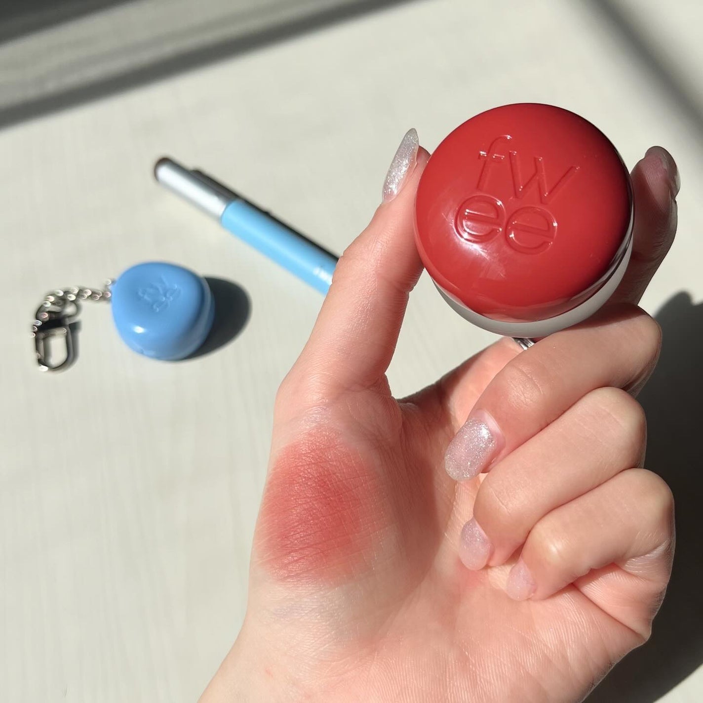 リップアンドチーク ブラーリープリンポット/fwee/口紅を使ったクチコミ(4枚目)