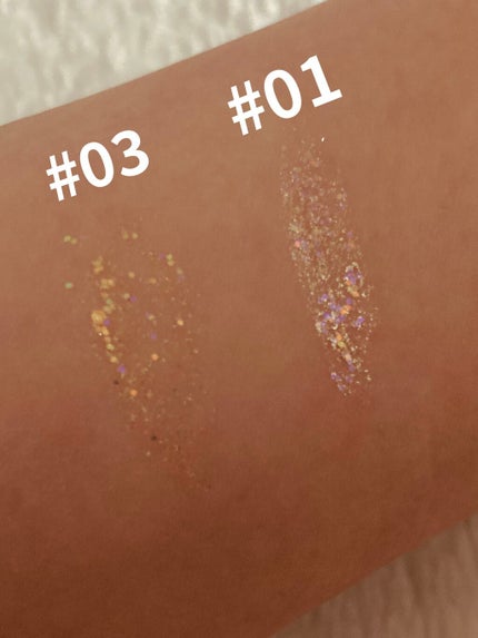 リキッド グリッター シャドウ/rom&nd/グリッターを使ったクチコミ(3枚目)