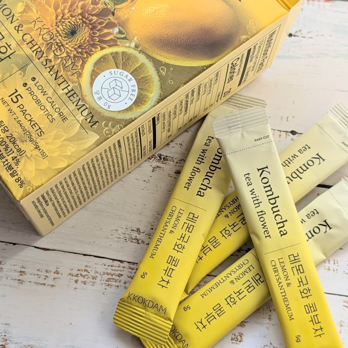 フラワーコンブチャ  レモン菊花味/KKOKDAM/酵素ドリンクを使ったクチコミ（1枚目）