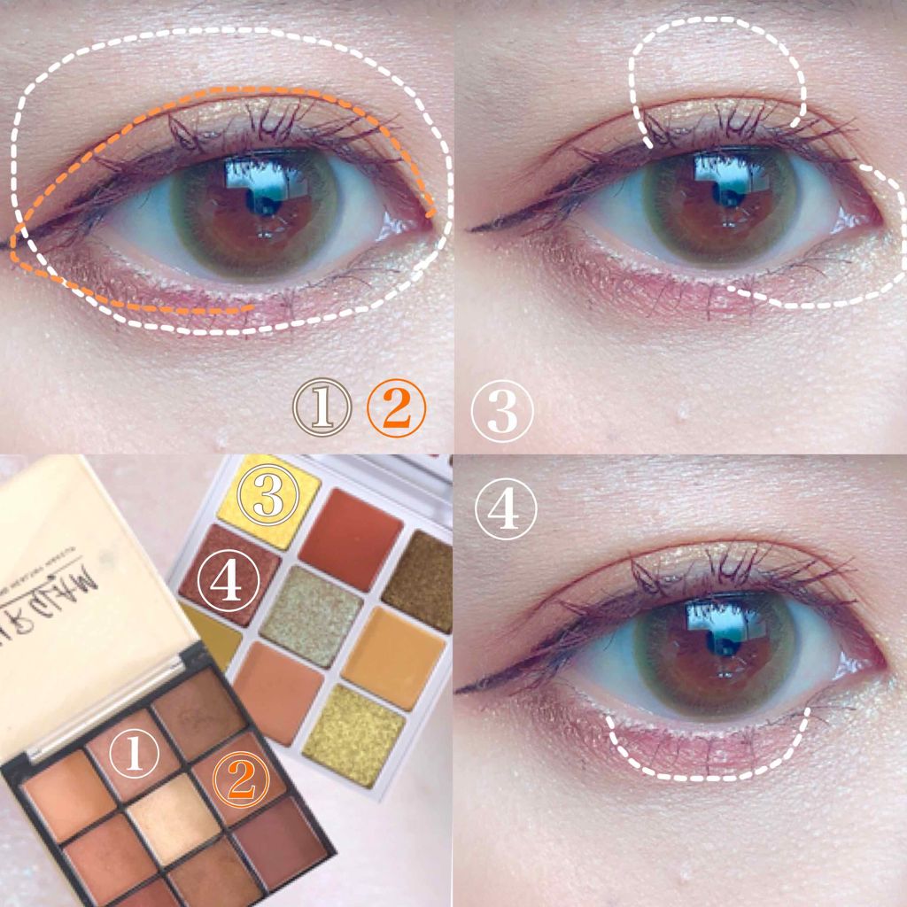 UR GLAM　BLOOMING EYE COLOR PALETTE/U R GLAM/アイシャドウパレットを使ったクチコミ（2枚目）
