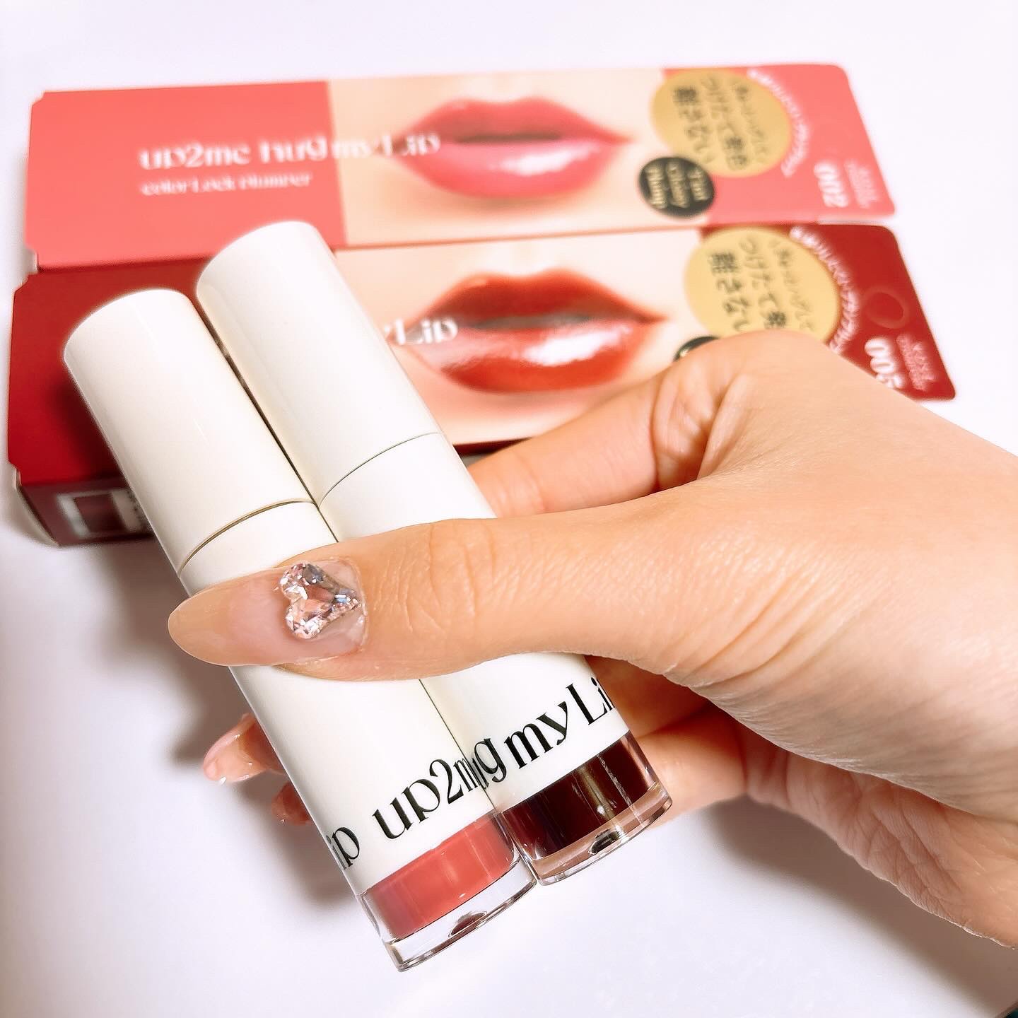 アップトゥーミー　ハグマイリップ　カラーロックプランパー 005 プッシュミー/up2me/リッププランパーを使ったクチコミ（2枚目）