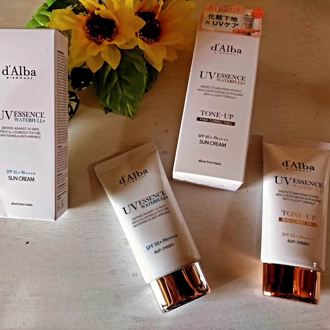 【しっとりつややか日焼け止め☆ダルバ】
昨日、ロフトで買った日焼け止め、韓国コスメの
ダルバの、
✳️ダルバ エッセンスサンクリーム
✳️ダルバ トーンアップサンクリーム
2つとも、SPF50+・PA++++と高い日焼け止め効果。
あと、日