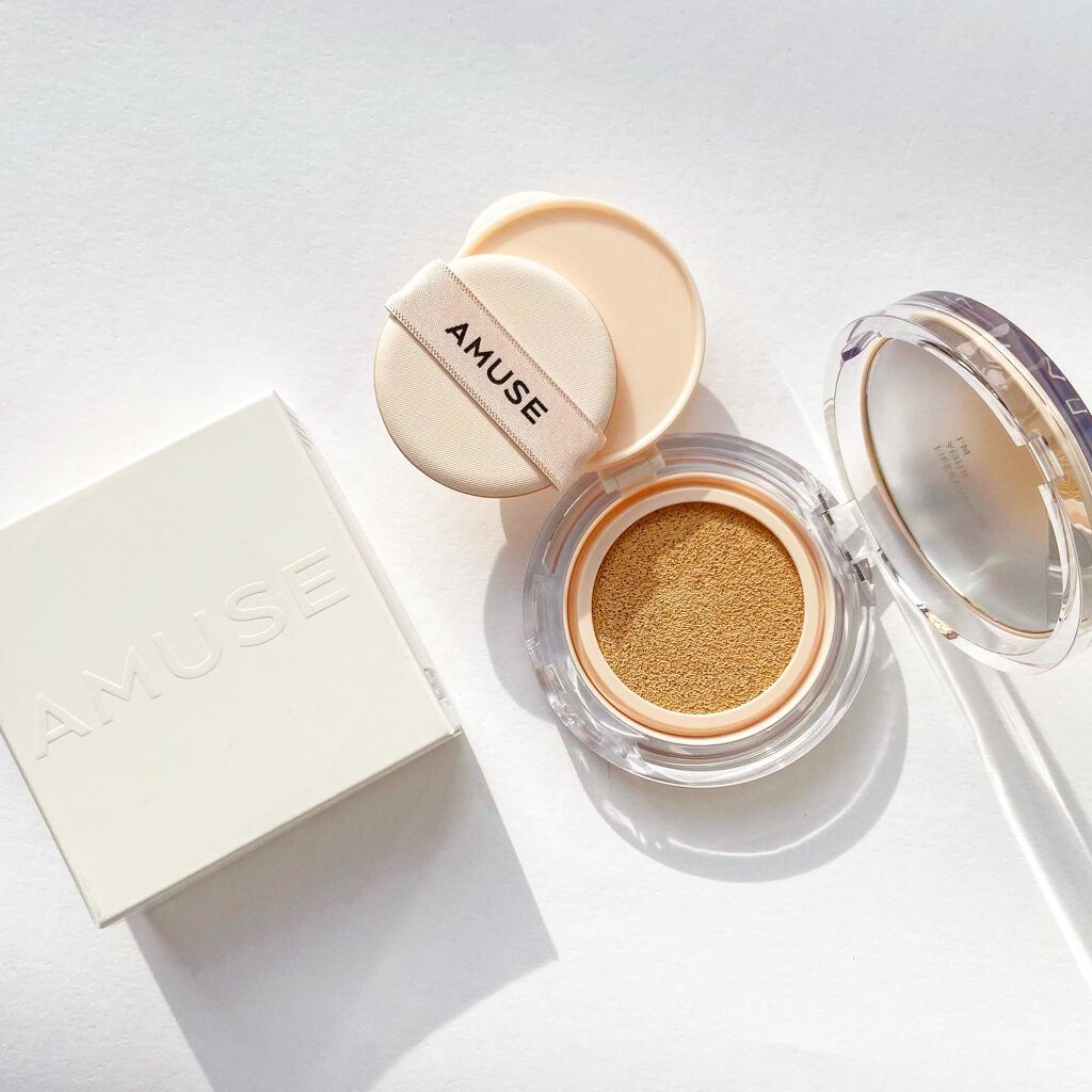 スキンチューンヴィーガンカバークッション 01 フェアチューン/AMUSE/クッションファンデーションを使ったクチコミ（1枚目）