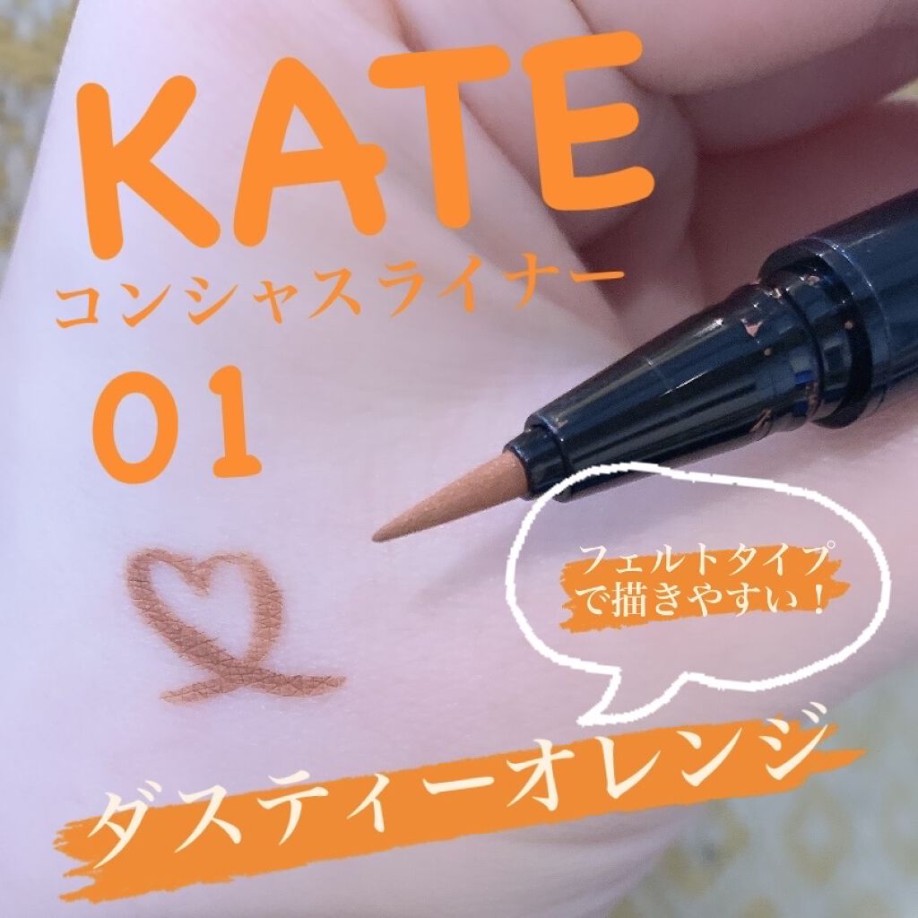 コンシャスライナーカラー 01 ダスティーオレンジ/KATE/リキッドアイライナーを使ったクチコミ（1枚目）