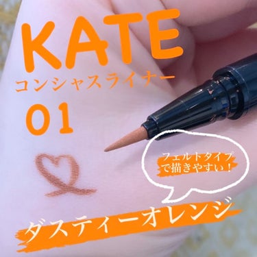 コンシャスライナーカラー 01 ダスティーオレンジ/KATE/リキッドアイライナーを使ったクチコミ（1枚目）