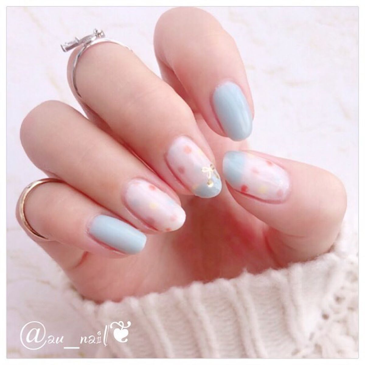 #セルフネイル,#シンプルネイル,#おしゃれネイル,#ドットネイル,#フレンチネイル,#パステルネイル,#春ネイル,#パラドゥネイル,#ポリッシュネイル,#冬ネイルのネイルデザイン