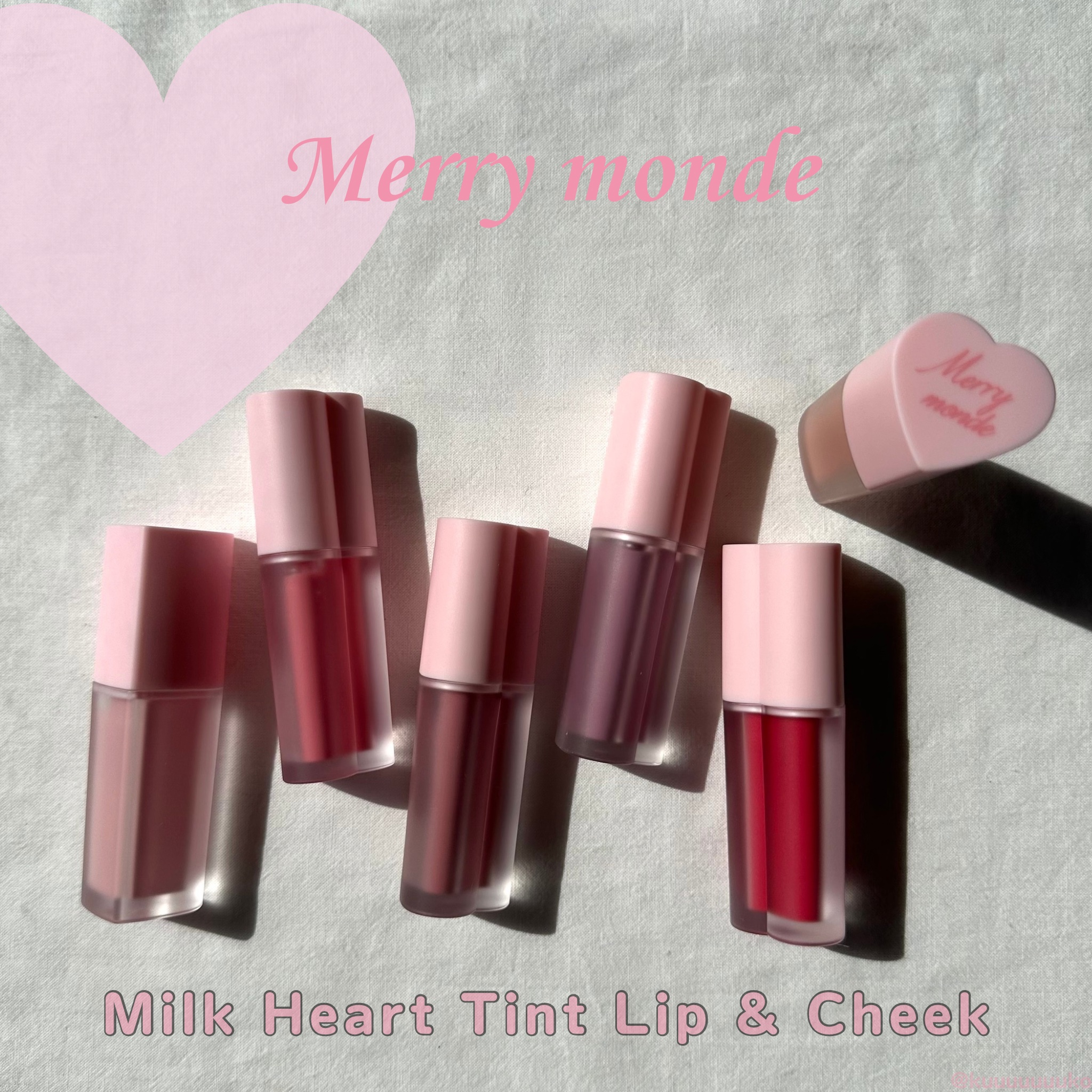 ミルクハートティントリップアンドチーク/Merrymonde/リップティントを使ったクチコミ（1枚目）
