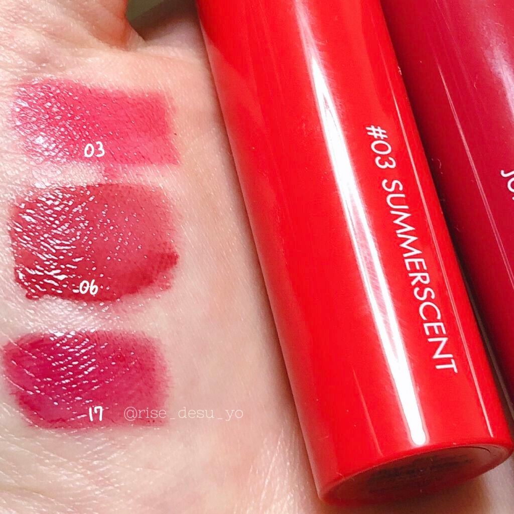 ジューシーラスティングティント/rom&nd/リップティントを使ったクチコミ(4枚目)