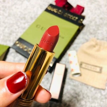 グッチ ルージュ ア レーヴル ヴォワル/GUCCI beauty/口紅を使ったクチコミ(3枚目)