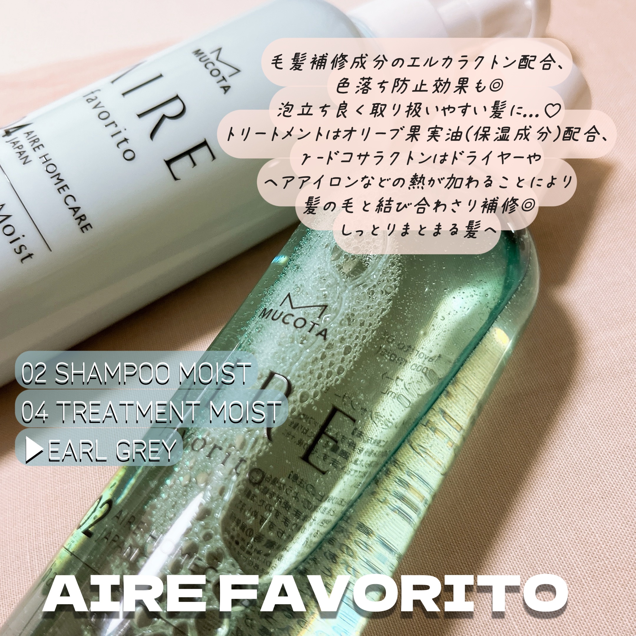 AIRE favorito 02シャンプー　EG/MUCOTA(ムコタ)/サロンシャンプーを使ったクチコミ（2枚目）