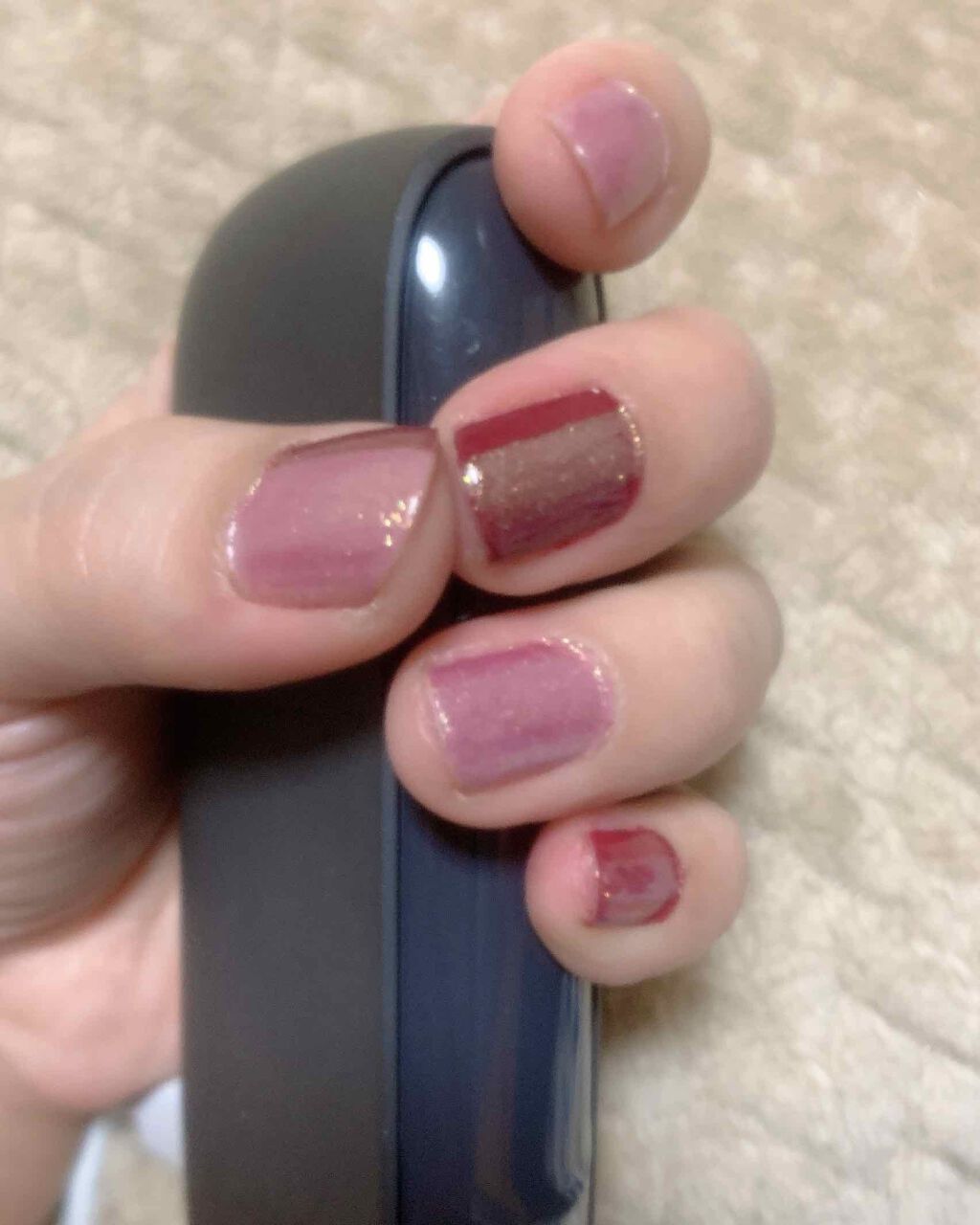 カラフルネイルズ N04 ワインレッド /キャンメイク/マニキュアを使ったクチコミ（2枚目）