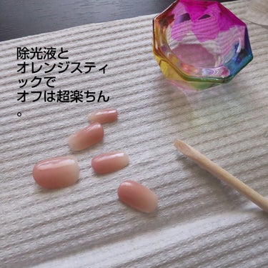 ohora Long Wood Stickのクチコミ「超簡単。不器用でもちゅるんとジェルネイルの仕上がりになるネイルシール。

【使った商品】
oh.....」（3枚目）