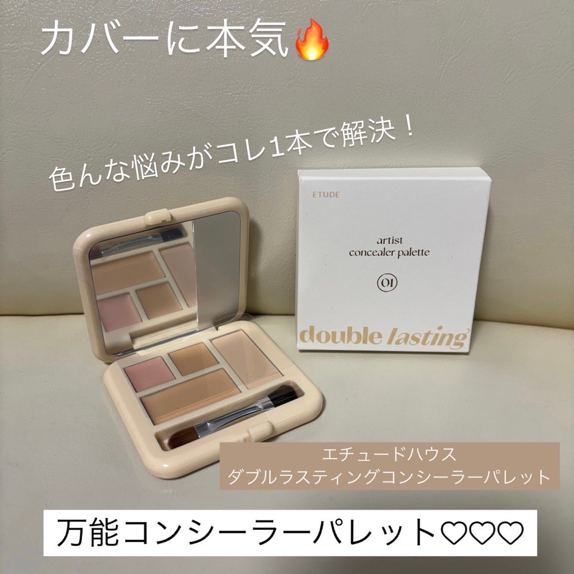 ダブルラスティング コンシーラーパレット/ETUDE/パレットコンシーラーを使ったクチコミ(1枚目)