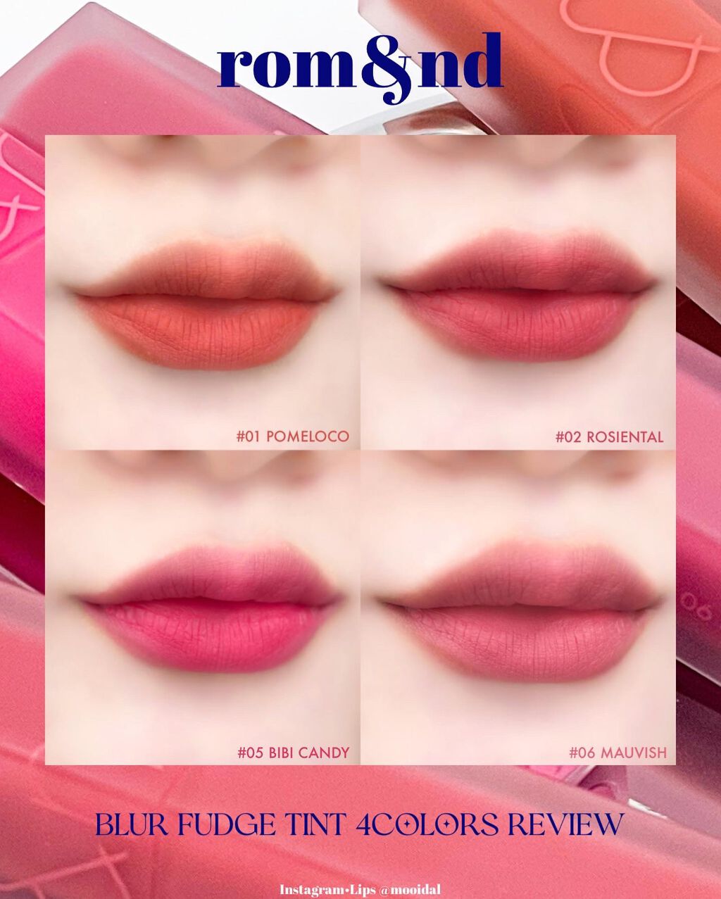 rom&nd ブラーファッジティント 05 ビビキャンディー(BIBI CANDY)/rom&nd/リップティントを使ったクチコミ（1枚目）