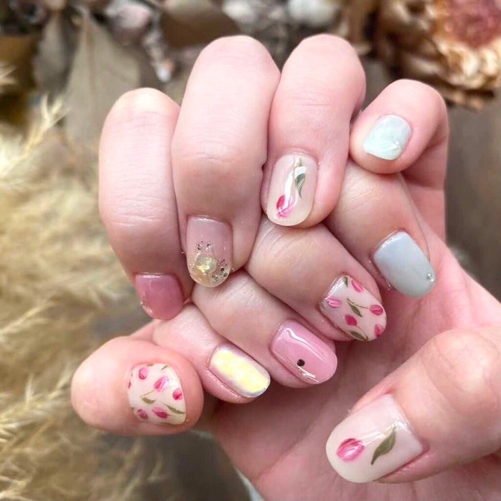 かおりんりん@16タイプパーソナルカラーアナリスト on LIPS 「『ブルベ夏の最強すぎる褒められネイル📝』ネイル月1度のペース..」(9枚目)