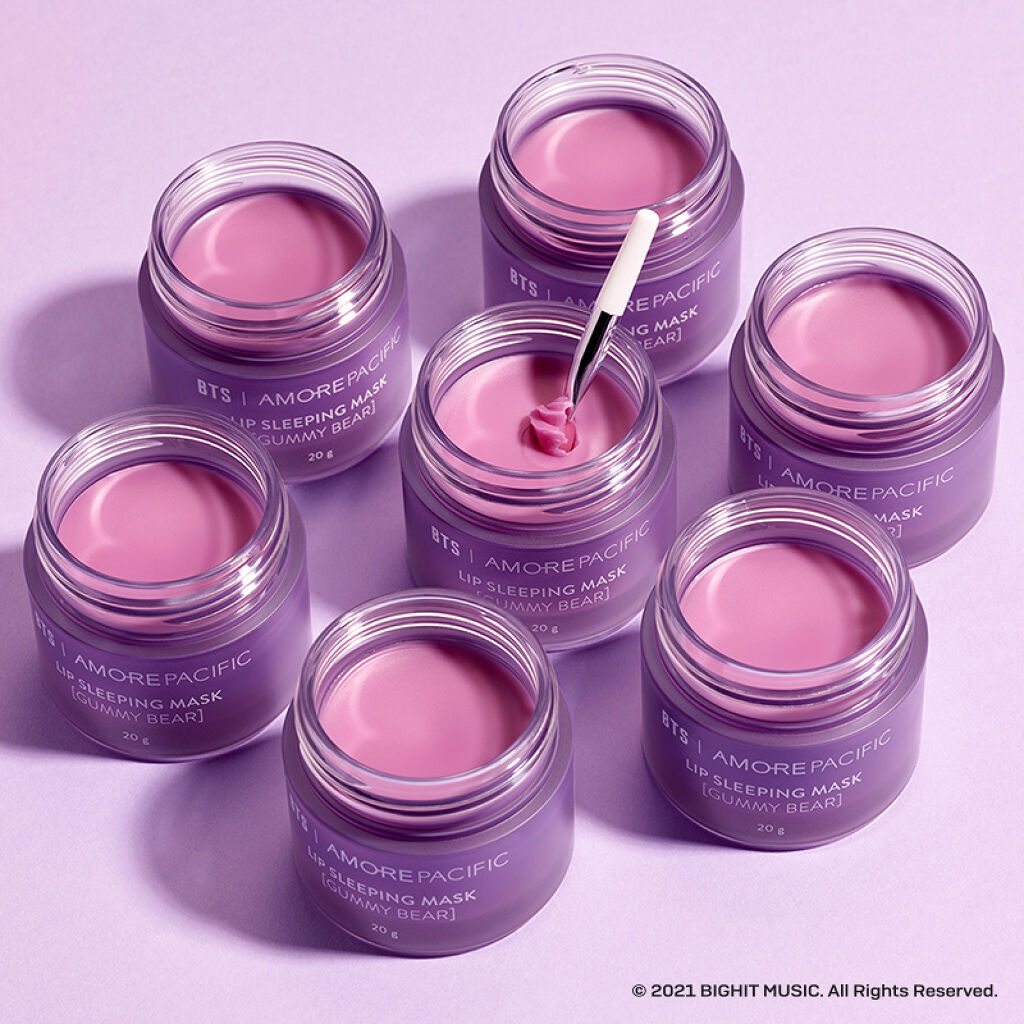 BTS | AMOREPACIFIC リップ スリーピングマスク PURPLE EDITION/LANEIGE/リップケアを使ったクチコミ（2枚目）