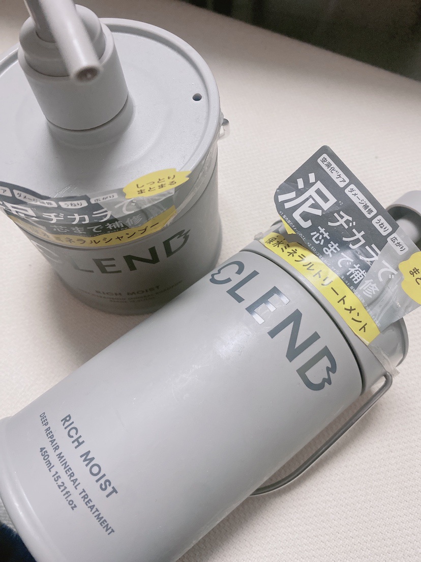 リッチモイスト ディープクレンジング ミネラル シャンプー/ディープリペア ミネラル トリートメント/CLEND/市販シャンプーを使ったクチコミ（1枚目）