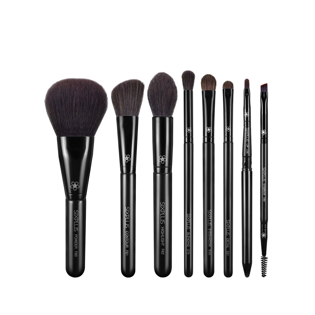 試してみた】ブラックメイクブラシ8本セット-Dawnシリーズ