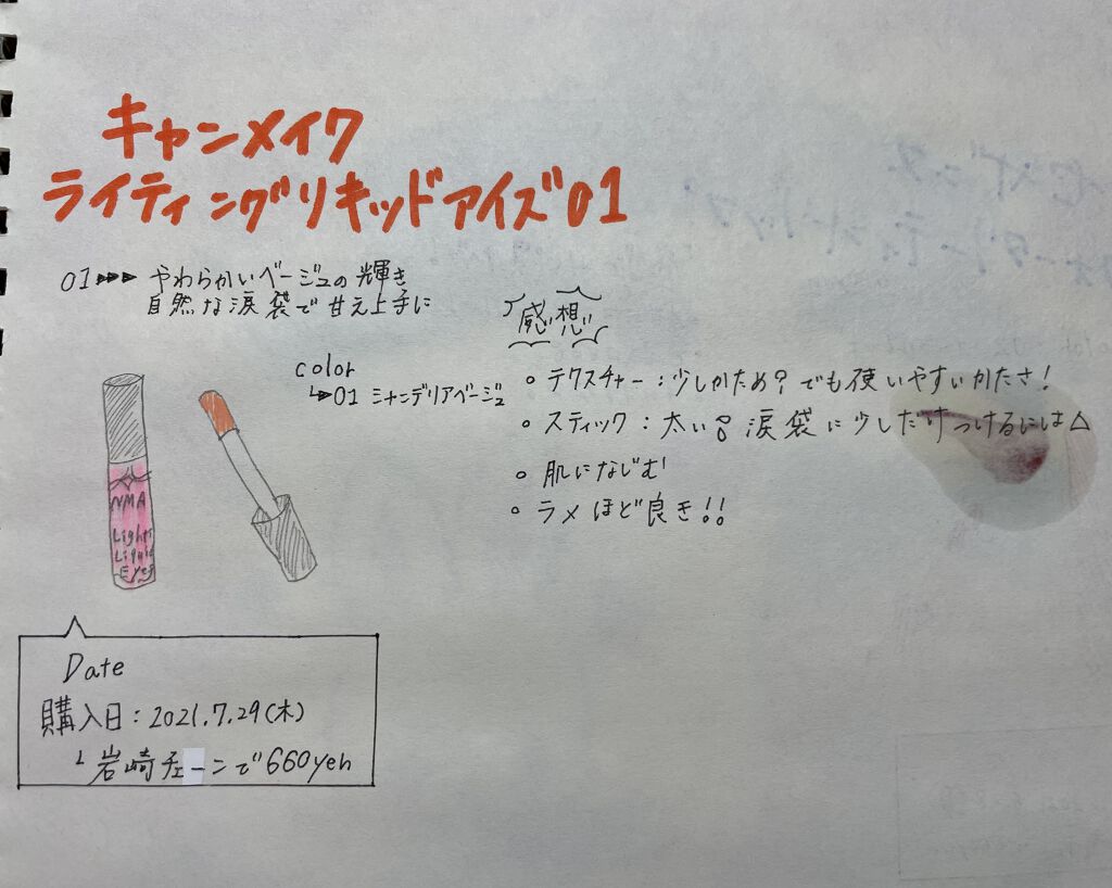 ライティングリキッドアイズ/キャンメイク/リキッドアイシャドウを使ったクチコミ（1枚目）